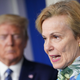 Response coordinator for the White House Coronavirus Task Force Deborah Birx speaks as US President Donald Trump listens during the daily briefing on Tuesday, April 21.